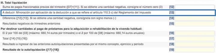 casilla 13 modelo 130
