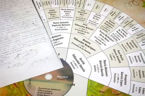 Árbol genealógico tipo abanico